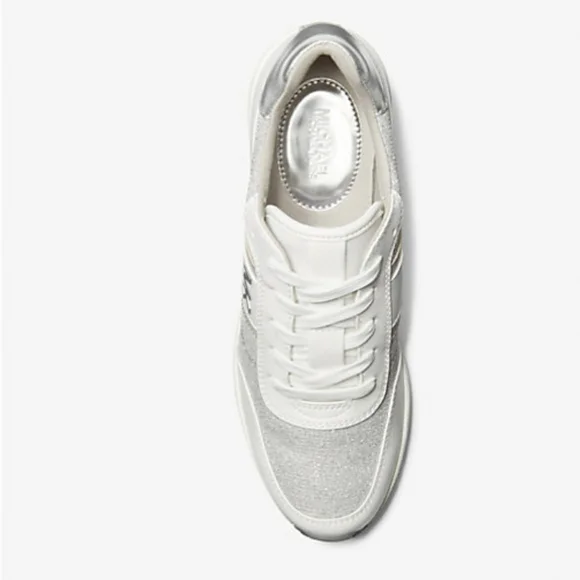 Michael Kors Women's White and Silver Sneakers - Picture 3 of 3